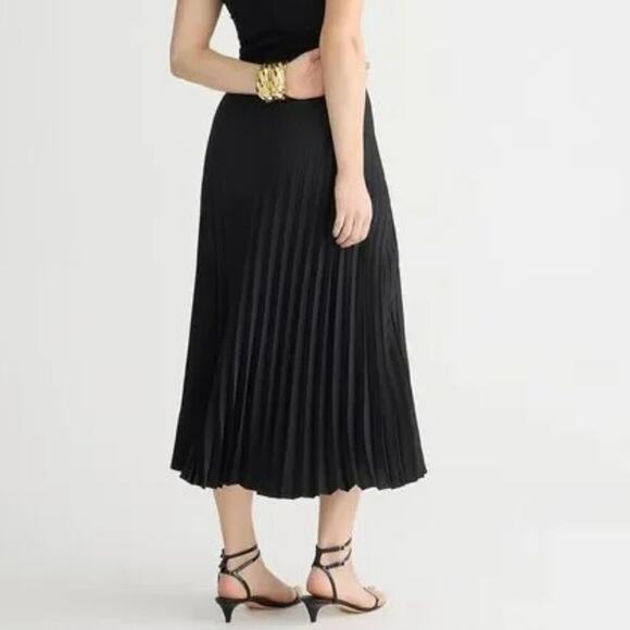 NWT J.Crew Midi Marcia Pleated Skirt Black XS - Picture 2 of 2